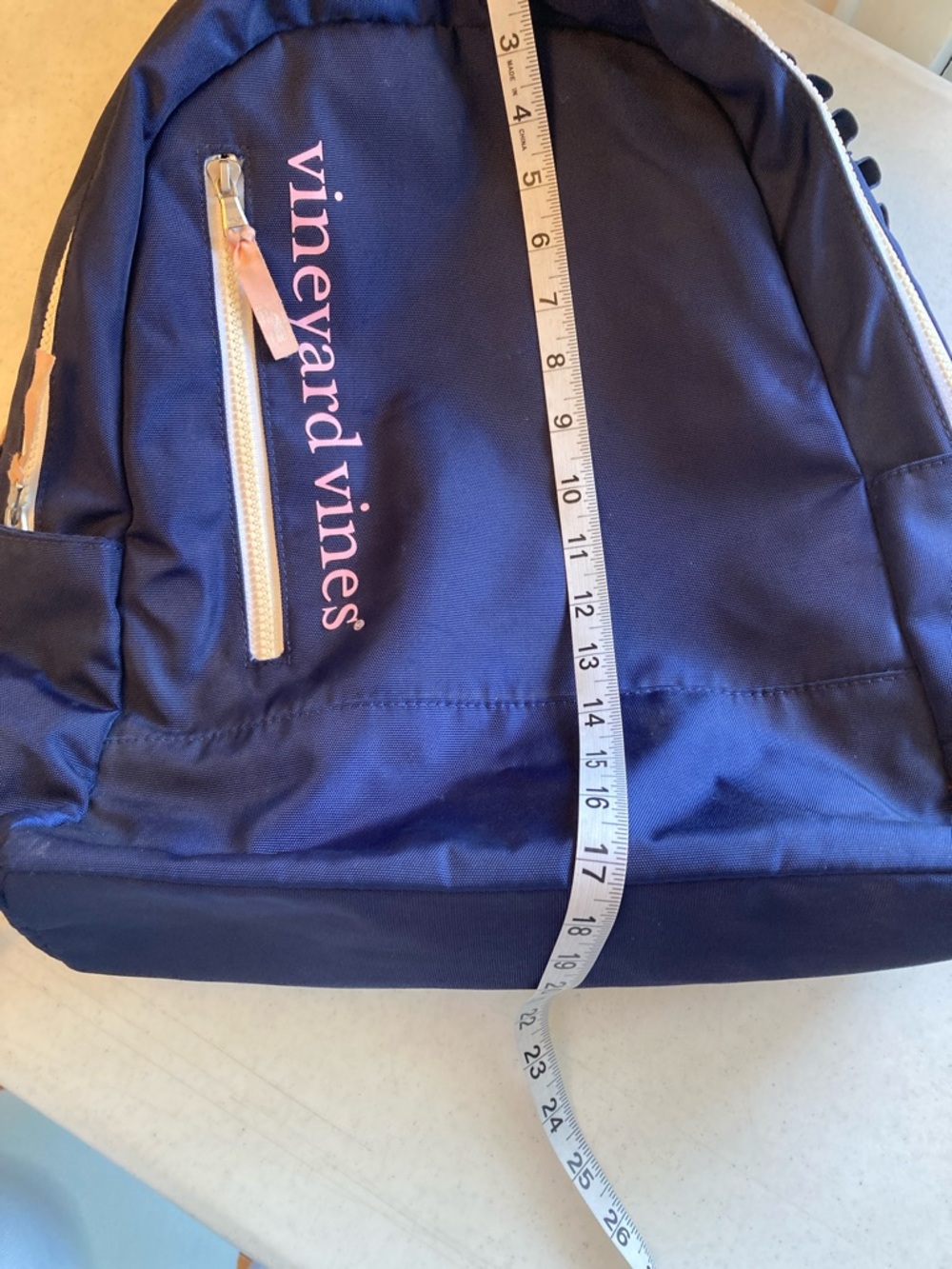 Vineyard Vines Navy Backpack with Pink Logo Accents - Picture 14 of 14
